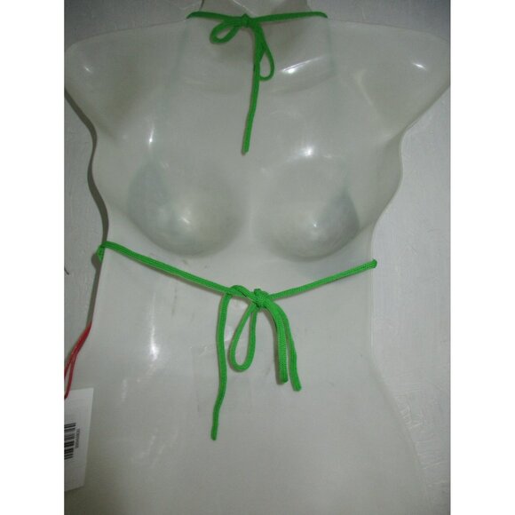 Solid & Striped The Iris Crochet Bikini Top Blackout & Parakeet Small New - Picture 2 of 2